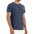 thumbnail image 2 of JWD Classic henley style Three button henley closure, Mens Henley Short Sleeve T-Shirt Cotton Casual Shirt Mens ShirtsSummer Daily T-Shirts, 2 of 4