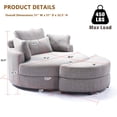thumbnail image 2 of Aukfa 51"W Oversized Barrel Chair Accent Chair with Ottoman for Living Room Bedroom, Linen, Gray, 2 of 9