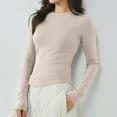 thumbnail image 2 of Women's Thermal Underwear Long Sleeve Round Neck Shirt Built In Bra Soft Warm Base Layer Top For Cold Weather Comfort, 2 of 4