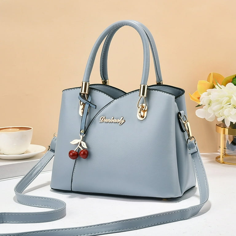 8QIDA School Backpacks for Cute Womens Tote Bag Fashion Handbags Purse Satchel Shoulder Bags Leather Bag for Ladies Light Blue