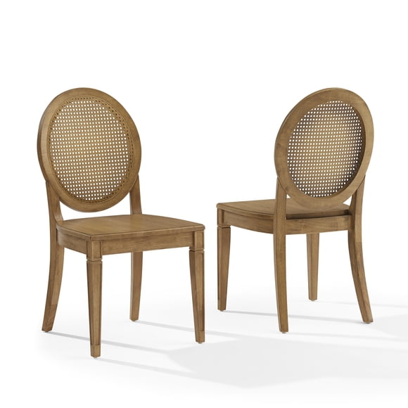 Crosley Furniture Katia Ensemble de 2 Chaises de Salle à Manger Dossier en Canne en Bois Flotté