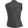 thumbnail image 2 of First Mfg Co - Jessica - Women's Motorcycle Biker Riding Black White Leather Vest - Small, 2 of 3