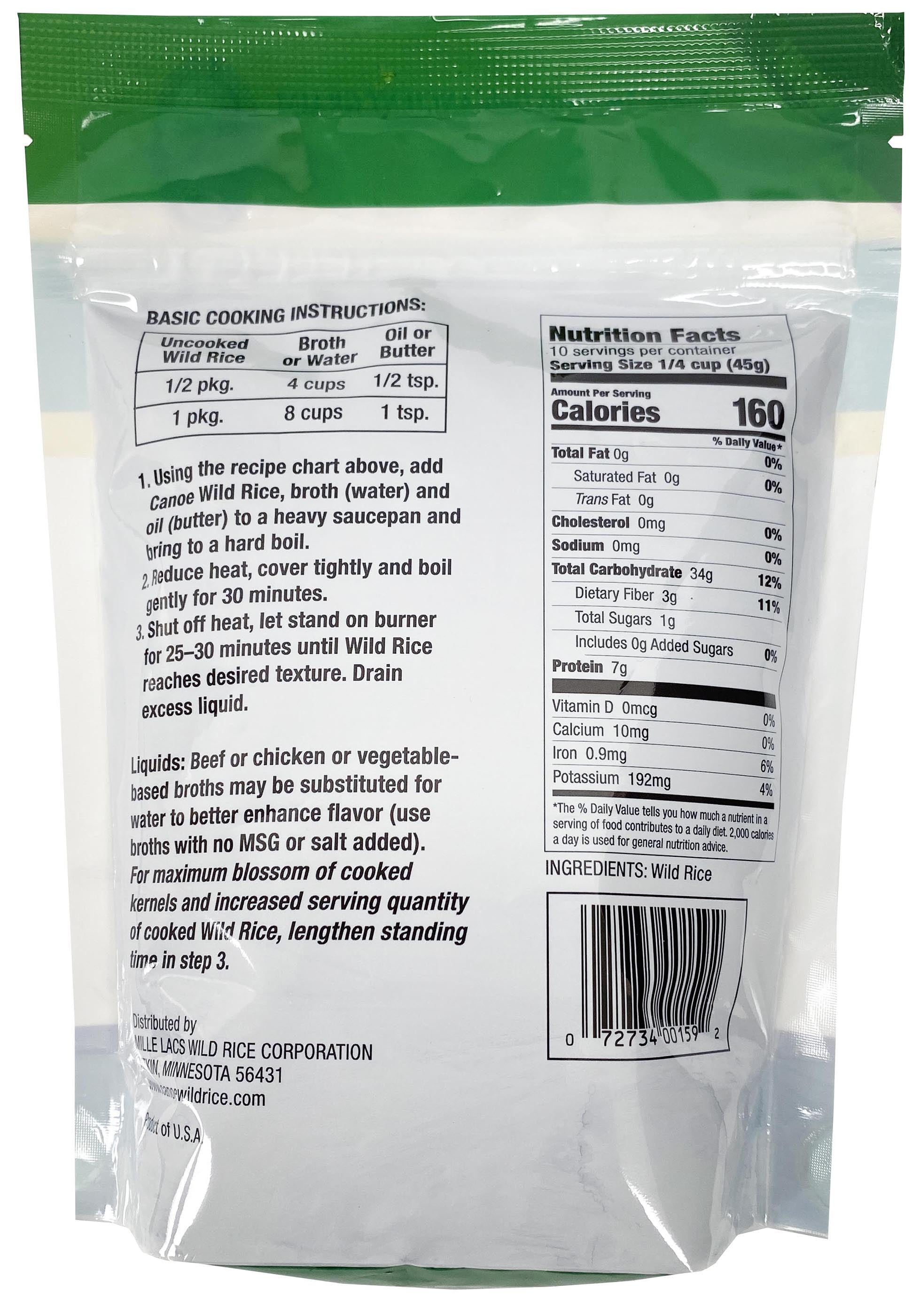 Canoe Premium Minnesota Wild Rice, 16oz / 6 Pack