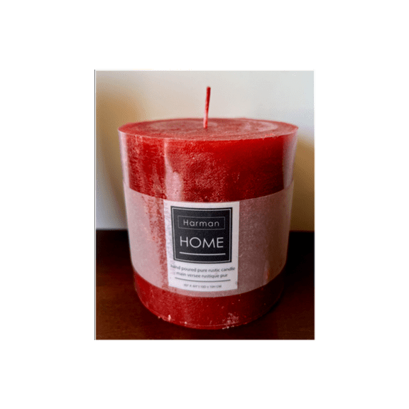 Red Pillar Hand Poured Candle