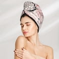 thumbnail image 5 of Xecao Dreamcatcher With Owl Print Hair Towel, Hair Turbans for Wet Hair, Drying Hair Wrap for Curly Hair Women,Coral Velvet Dry Hair Cap,Dry Hair Hat, 5 of 6