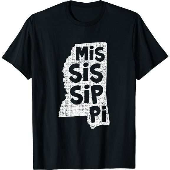 Mississippi State Lines Map Souvenir Gift T-Shirt