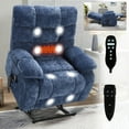 thumbnail image 3 of Resenkos Oversized Dual Motor Power Lift Recliner, 25" Wide Seat, Massage & Heat, 350lb Capacity, Chenille, Royal Blue, 3 of 16