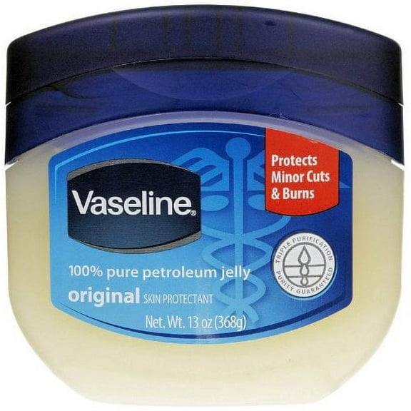 Vaseline 100% Pure Petroleum Jelly, Original Skin Protectant, 13 Oz (Pack of 2)