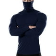 thumbnail image 2 of Stamzod Mens Workout Shirts with Mask Solid Color Long Sleeve Pullover Tops Casual Gym Athletic Shirts for Men Navy XL, 2 of 8