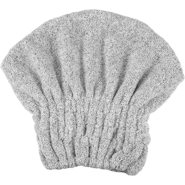 wonima11 Charcoal Fiber Hair Drying Towel Dry Cap, Lightweight Strong Absorbent, for After Bath Drying Hair, Light Gray