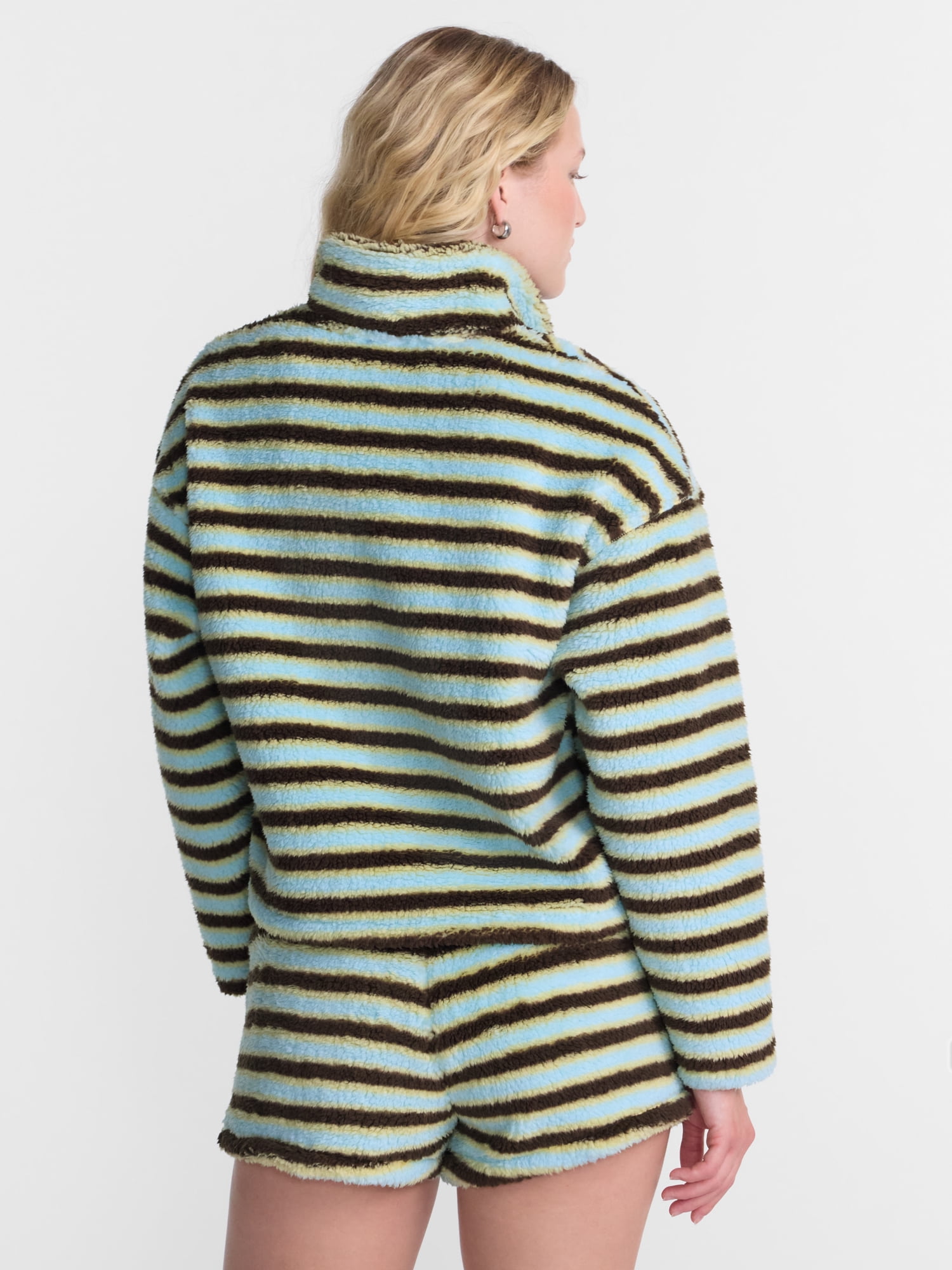 No Boundaries Faux Shearling Plush Pullover, Women's & Women’s Plus XXS-4X