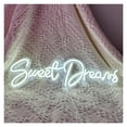 thumbnail image 3 of Letrero De Neón Sweet Dreams Para Decoración De Pared, Luz Con Letras, Dormitorio, Habitación, Fiesta De Boda, Bar, Club, Lámpara Iluminada 45cmx15cm, 3 of 5