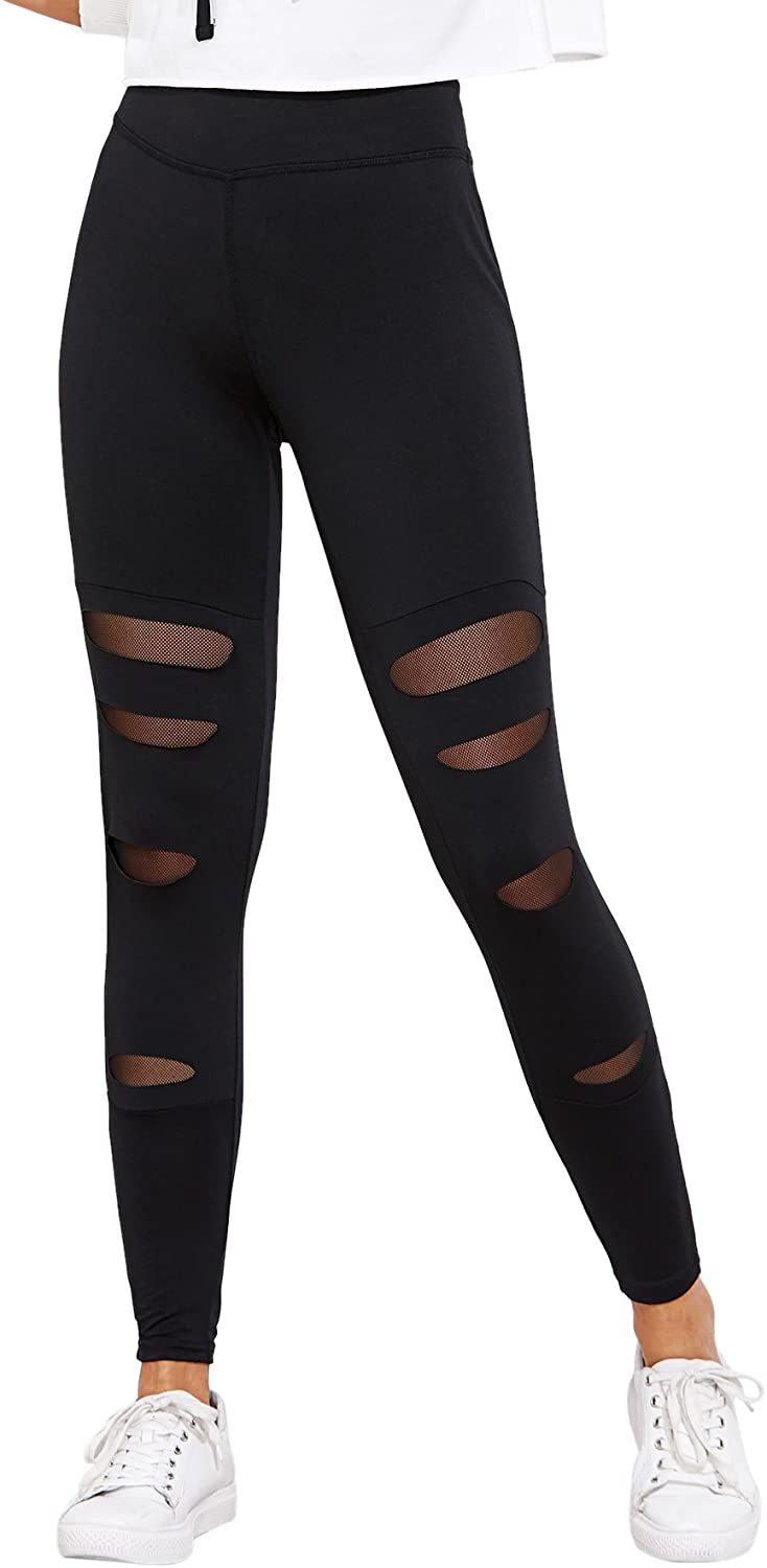 Women's Legging Mesh Insert Ripped 