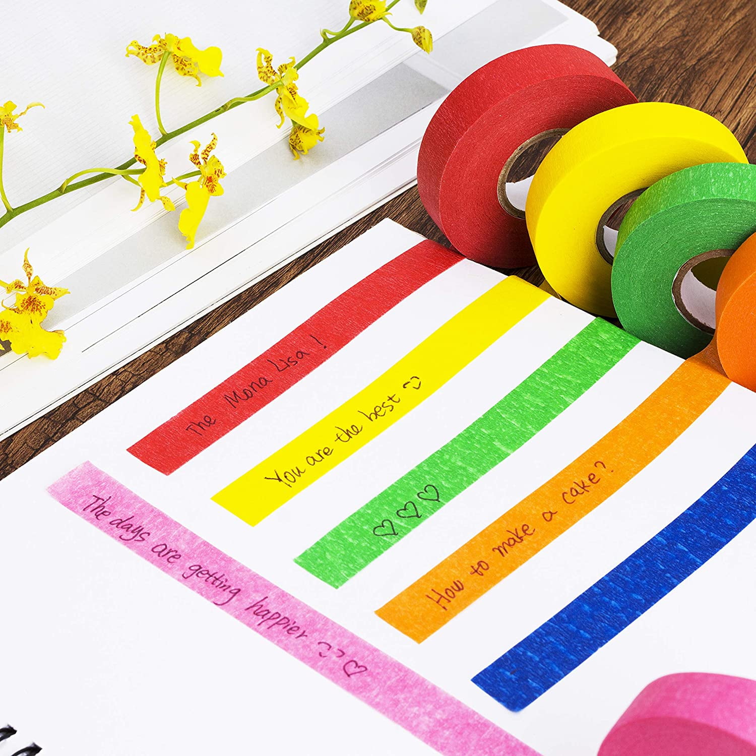 6-pack Colored Masking Tape 0.94 Inch X 60yds Of Colorful Craft Tape  Vibrant Rainbow Color Teacher Tape, Great For Art, Lab, Labeling &  Classroom Dec