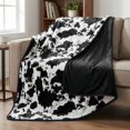 thumbnail image 2 of Lavish Home 60” x 80” Queen Size Waterproof Blanket for Bed, Couch, or Car (Cow Print), 2 of 10