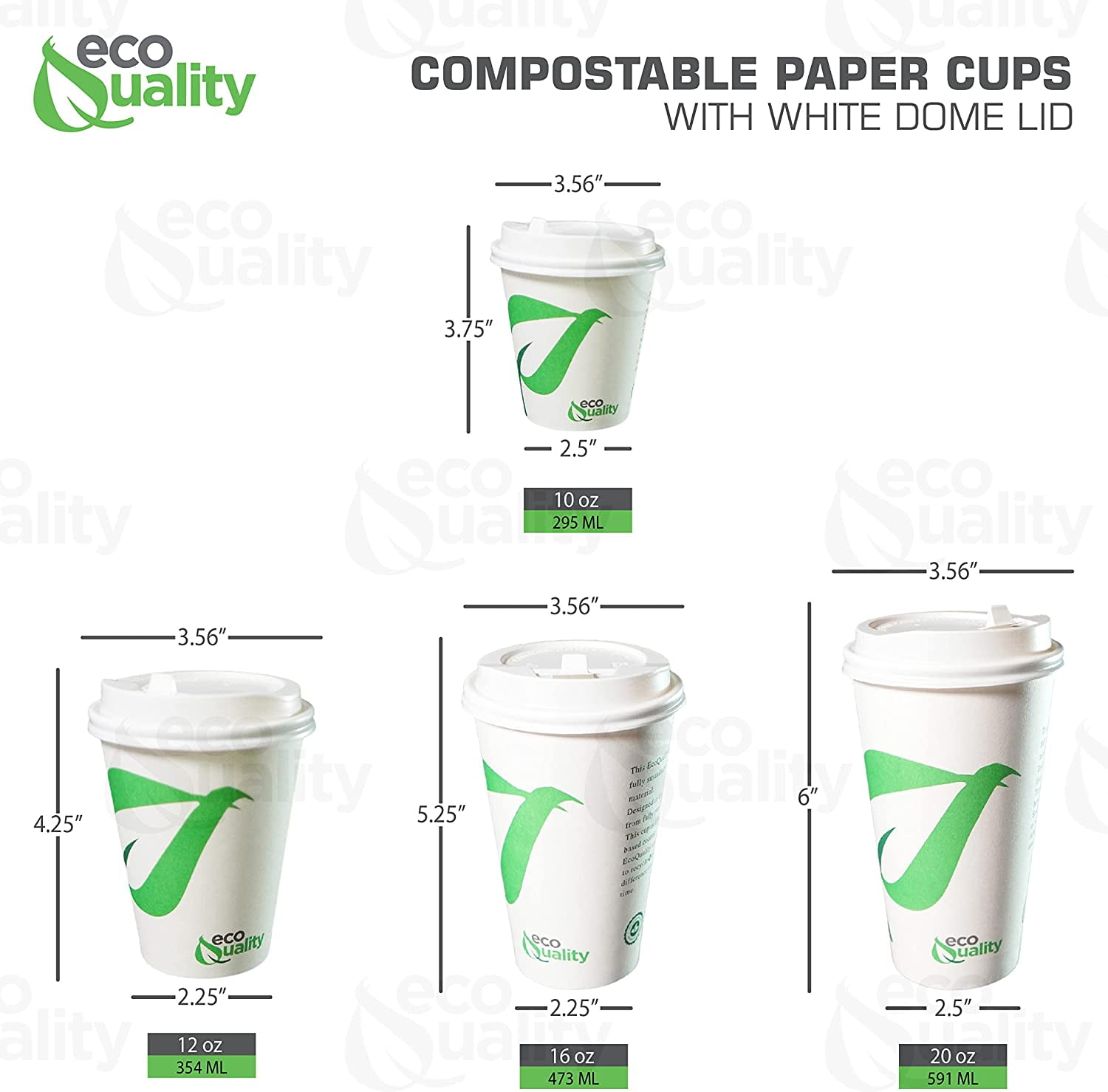 Double-Wall Disposable Coffee Cups with Lids [16oz 300 Pack] — Earth's  Natural Alternative®