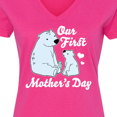 thumbnail image 4 of Inktastic Our First Mothers Day with Polar Bears Women's V-Neck T-Shirt, 4 of 5