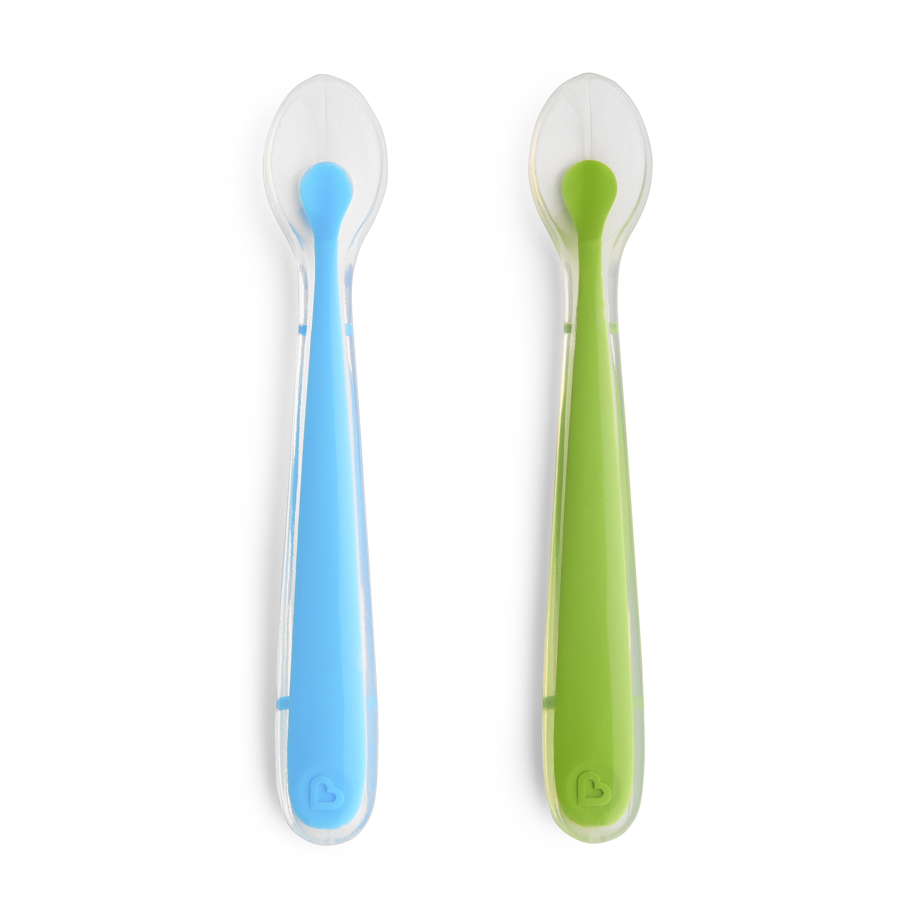 Munchkin Gentle Silicone Spoons, Blue/Green, 2 Pack