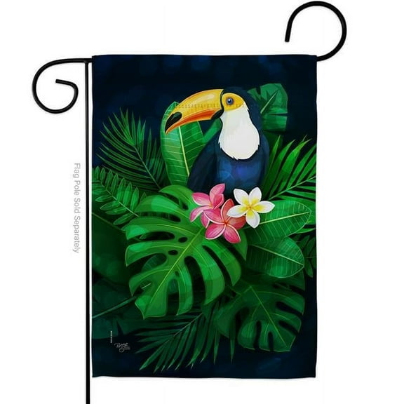 Toucan Paradise Garden Flag Friends Birds 13 x 18.5 in. Double-Sided Decorative Vertical Flags for House Decoration Banner Yard Gift