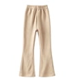 thumbnail image 2 of Jalioing Girls Flare Leg Sweatpants Elastic Waist Solid Color Slim Workout Pants Fall Winter Casual Sport Trousers, 2 of 5