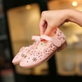 thumbnail image 6 of Pink Girls Mary Jane Floral Sandals Adjustable PU Faux Leather Non-Slip Dress Shoes for Kids Little Kid Big Kid Summer,Size 6, 6 of 9