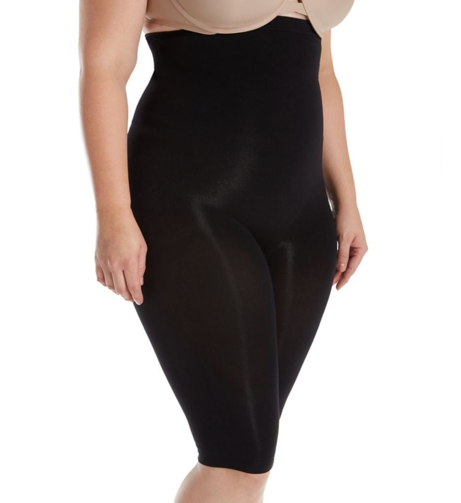Body Wrap Plus Size Mid Thigh High Waist Panty Brief Control Top Shapewear Women Black & Beige