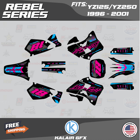 Kalair GFX Graphics Kit for Yamaha YZ125 (1996-2001) Rebel Series