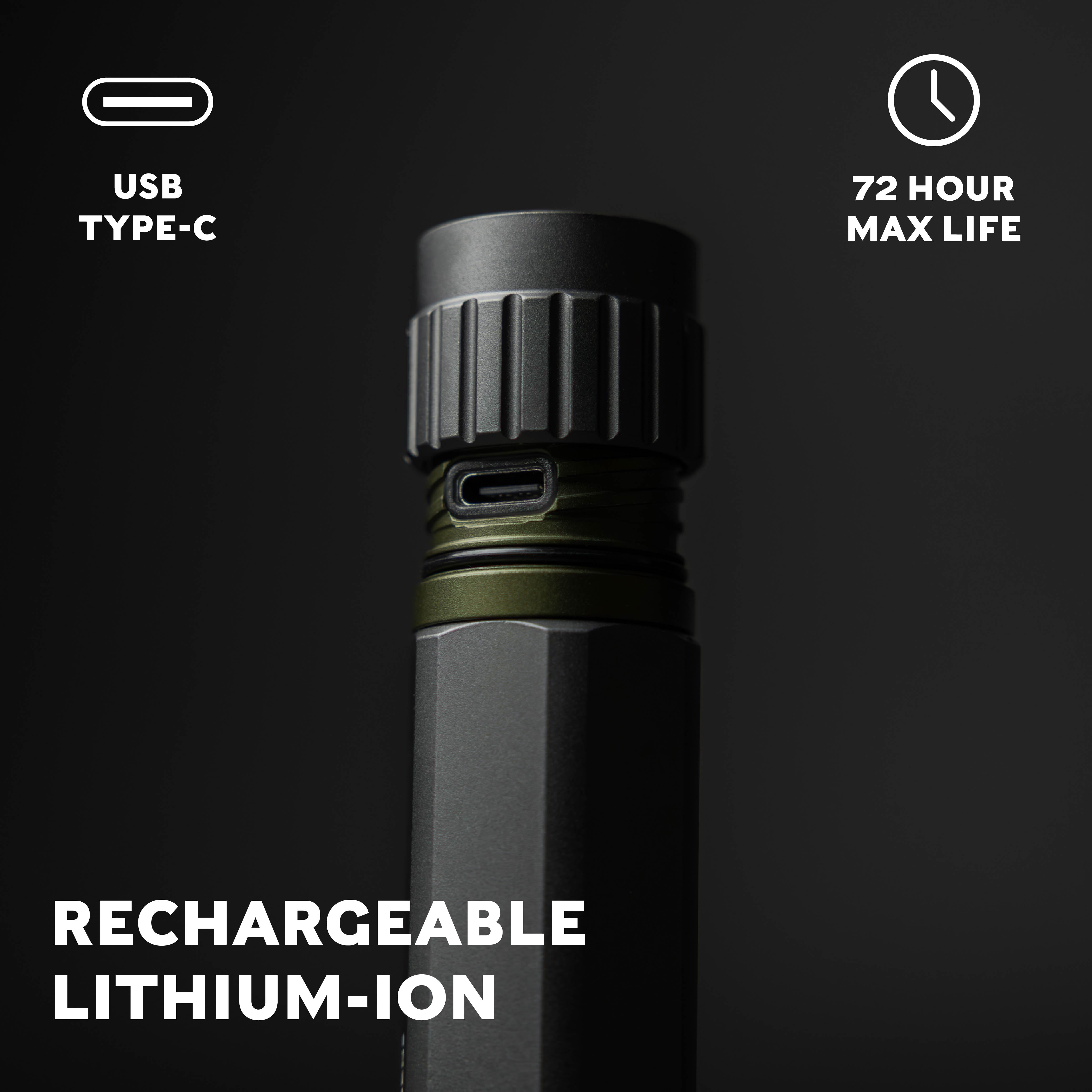 Swiss Tech 3000 Lumen Rechargeable LED Flashlight with IP67 Waterproof Magnetic Tailcap
