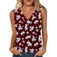 thumbnail image 1 of Mujeres sin mangas Tops verano no posicionado impreso rayas V-cuello capa base blusa casual, Mujeres V-cuello de verano Tops, 1 of 6