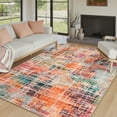 thumbnail image 3 of RUG ROBOT Abstract Living Room Rug 5'x7', Soft Washable Area Rugs for Bedroom Non Slip, Ultra-Thin Low Pile Modern Indoor Carpet for Dining Room, Multi Color, 3 of 11
