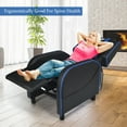 thumbnail image 6 of Topbuy PU Leather Gaming Recliner Chair Single Massage Lounge Sofa W/ Lumbar Cushion Blue, 6 of 9