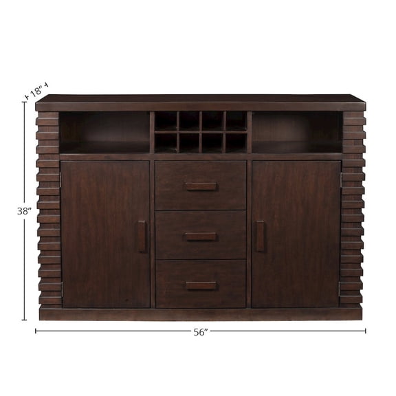Alpine Furniture Trulinea Wood Dining Sideboard in Dark Espresso
