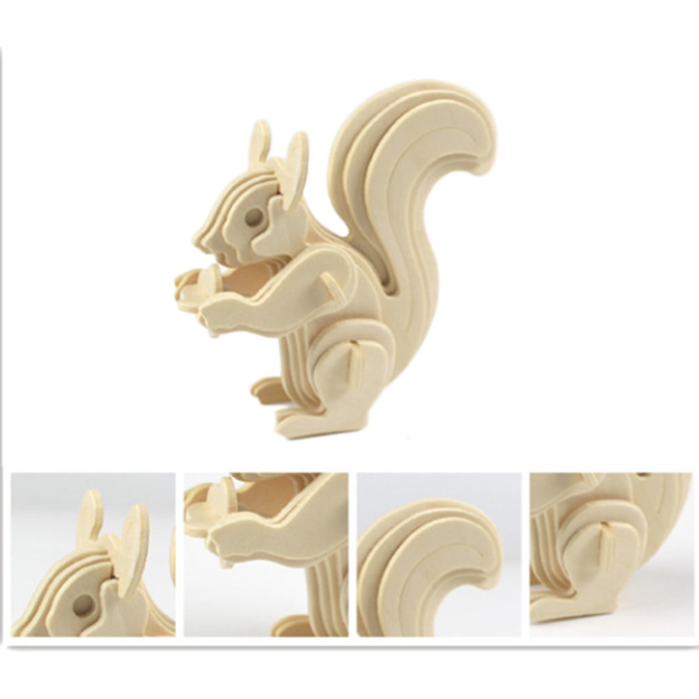 New Practical Durable Woodcraft Construction Kit Wooden Squirrel Model for S1X1 
