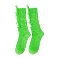 thumbnail image 2 of harmtty 1 Pair Women Stockings Solid Color Breathable Cotton Sweat Absorption Protective Soft High Elasticity Ripped Long Holes Women Socks Fitness Socks,Green, 2 of 8