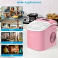 thumbnail image 6 of ChefRobot Ice Maker Countertop, Self-Cleaning Ice Maker with Ice Scoop and Basket, Make 26.5 lbs Ice in 24 Hrs, 9 Ice Cubes Ready in 6-8 Mins, Pink, 6 of 8