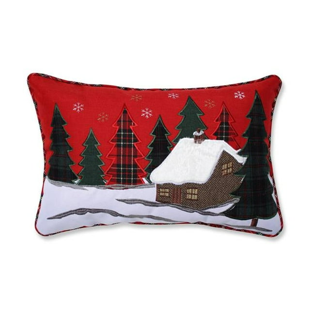 Pillow Perfect 630052 Christmas Cabin Lumbar Pillow - Green