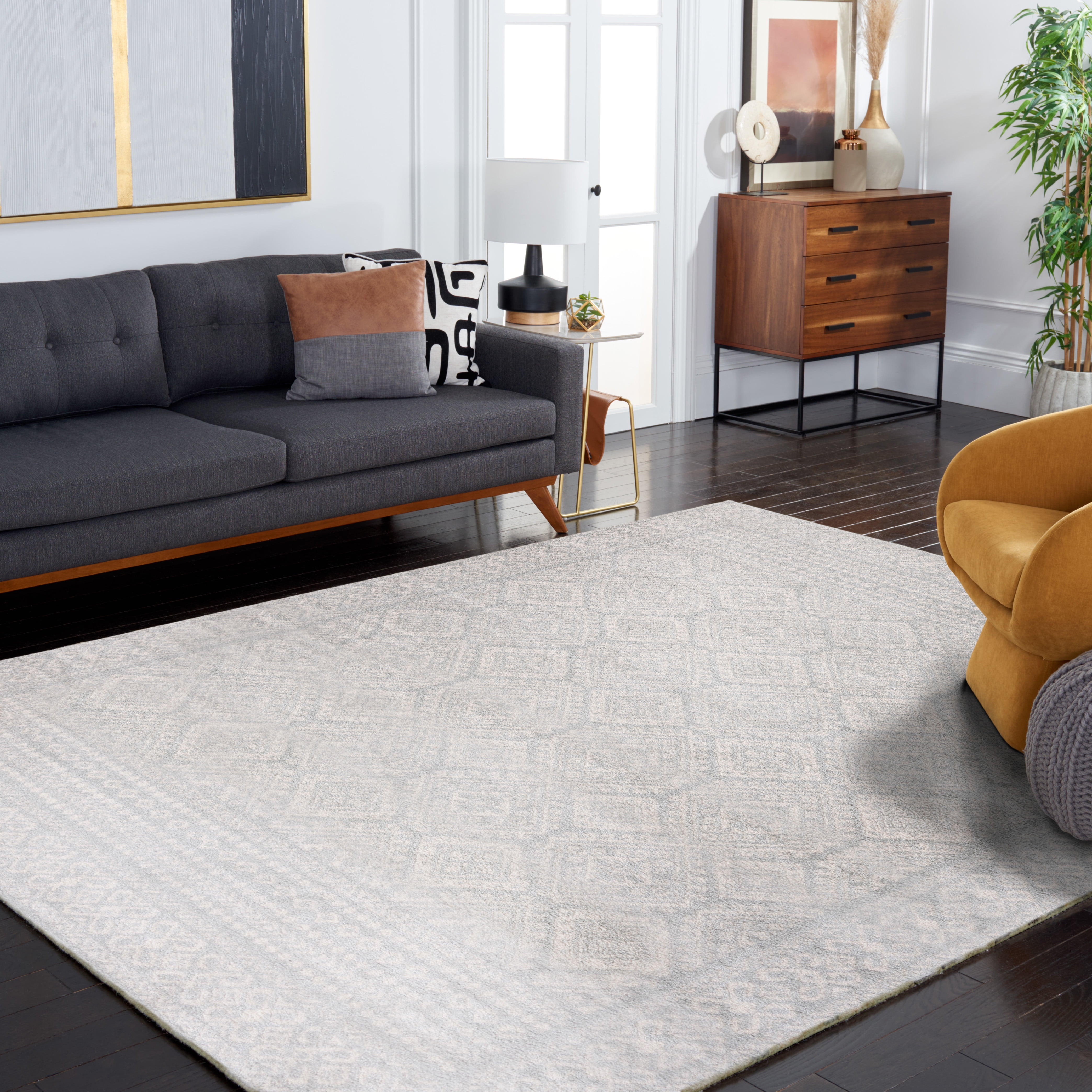 Safavieh Tulum Ophelia Oriental Area Rug, Light Gray/Ivory, 9' x 12'