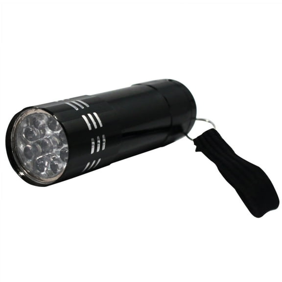 4 Pack 9 LED Super Bright Portable Black Mini Flashlight with Lanyard