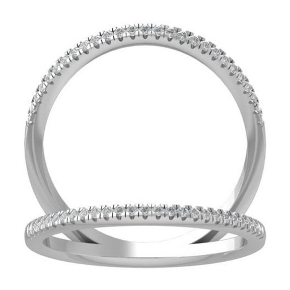 Araiya Fine Jewelry 14K White Gold Round-shape Lab Grown Diamond Fashion Band Ring ( 1/4 cttw, D-F Color, VS Clarity) Size 7