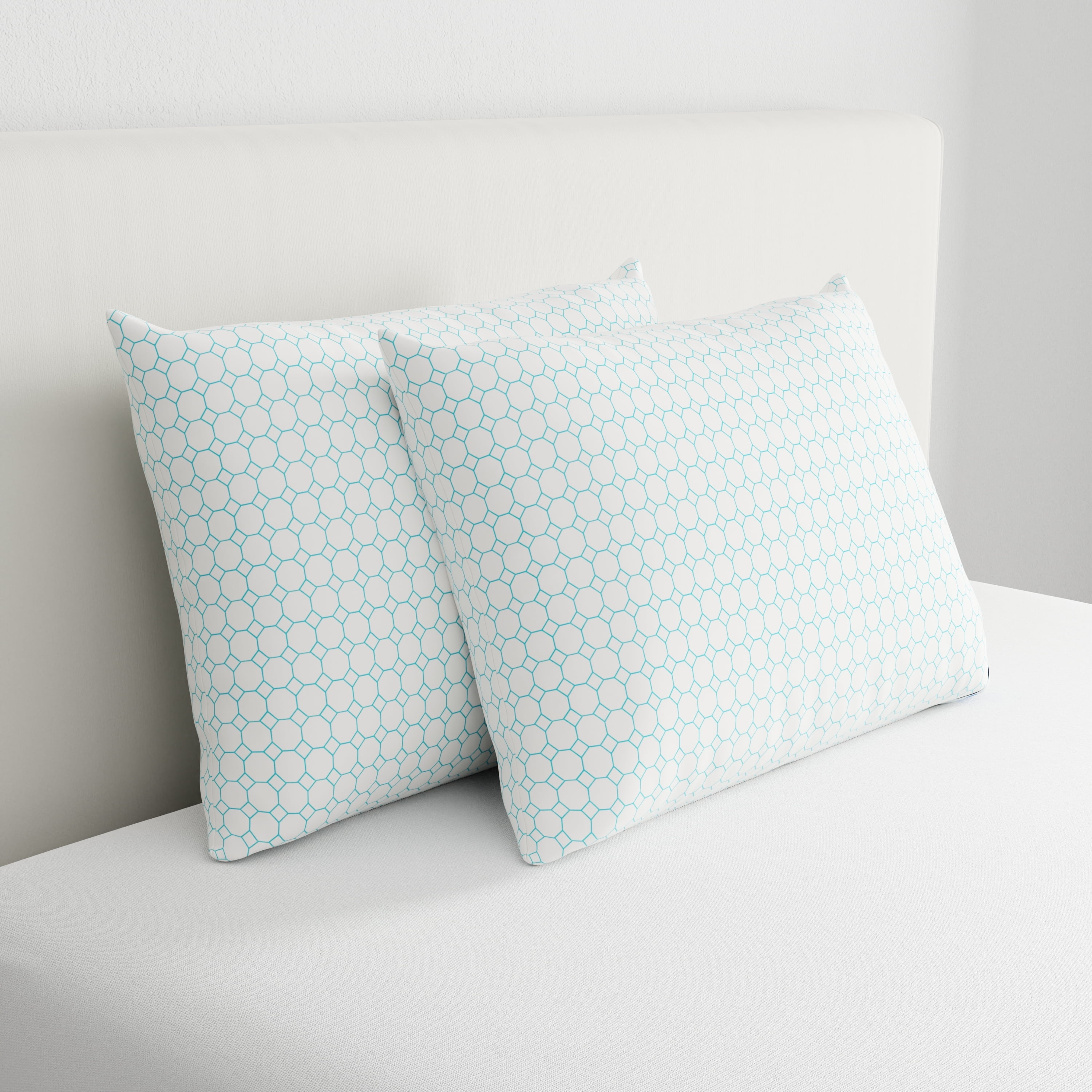 Mainstays Cooling Bed Pillow, S/Q, White- Firm Support, Cool and Comfy Reversible Sides