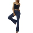 thumbnail image 4 of Txlixc Pantalones de yoga de color sólido para mujer, pantalones acampanados largos ajustados de cintura alta elástica para primavera otoño, ropa de mujer Txlixc  Estilo de ocio, 4 of 9