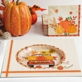 thumbnail image 2 of Fall Placemats, Autumn Theme Dining Mat, Orange Border, Retro Table Mat, Pumpkin, Harvest Party Place mats, Linen Heat Resistant Mats, Stain Resistant Mat, Thanksgiving Party Placemat, 2 of 6