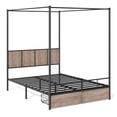 thumbnail image 5 of Queen Size Canopy Bed Frame, HSUNNS 2 Storage Drawers Platform Bed Frame with Footboard and Wooden Headboard, Removable Canopy, Under-Bed Storage, Noise Free, Easy Assembly, Black+Brown, 5 of 9