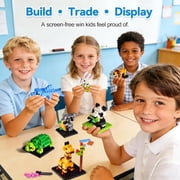 Fun Little Toys 12 Pack Mini Animal Building Blocks, Individually Boxed No Duplicate Zoo Brick Toys, Perfect Party Favors Classroom Prizes Goodie Bag Birthday Gifts for Kids Ages 6-12