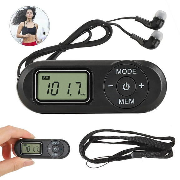 Luxtrada Portable Pocket Digital AM FM Radio LCD Stereo Music News Receiver , Black