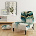 thumbnail image 2 of Designart « Expressionnisme Abstrait Sarcelle et Or III » Turquoise Fauteuil d'Appoint Moderne Rembourré - Fauteuil Moderne pour Chambre, 2 of 7