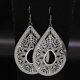 thumbnail image 3 of Flower Stainless Steel Drop Earring Women Fashion Jewelry Silver Color Ethnic Earrings Jewelry pendientes etnicos E4028S02, 3 of 4