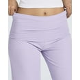 thumbnail image 3 of Real Essentials 3 Pack: Women's Ribbed Foldover Wide Leg Loose Capri Open Bottom Yoga Lounge Pants (Available in Plus), 3 of 5