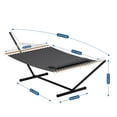 thumbnail image 3 of IdealHouse Ensemble de Hamacs Autoportants pour 2 Personnes, Lit Hamac Matelassé Robuste avec Support en Acier Enduit de Poudre, Conception à Hauteur Réglable, Équipement Extérieur Portable pour Cour, Pelouse, Jardin, Camping et Repos Intérieur, 3 of 6