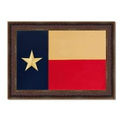 Framed Texas Flag | Real Cotton Cloth Embroidered Flag | 29L X 41W" Inches